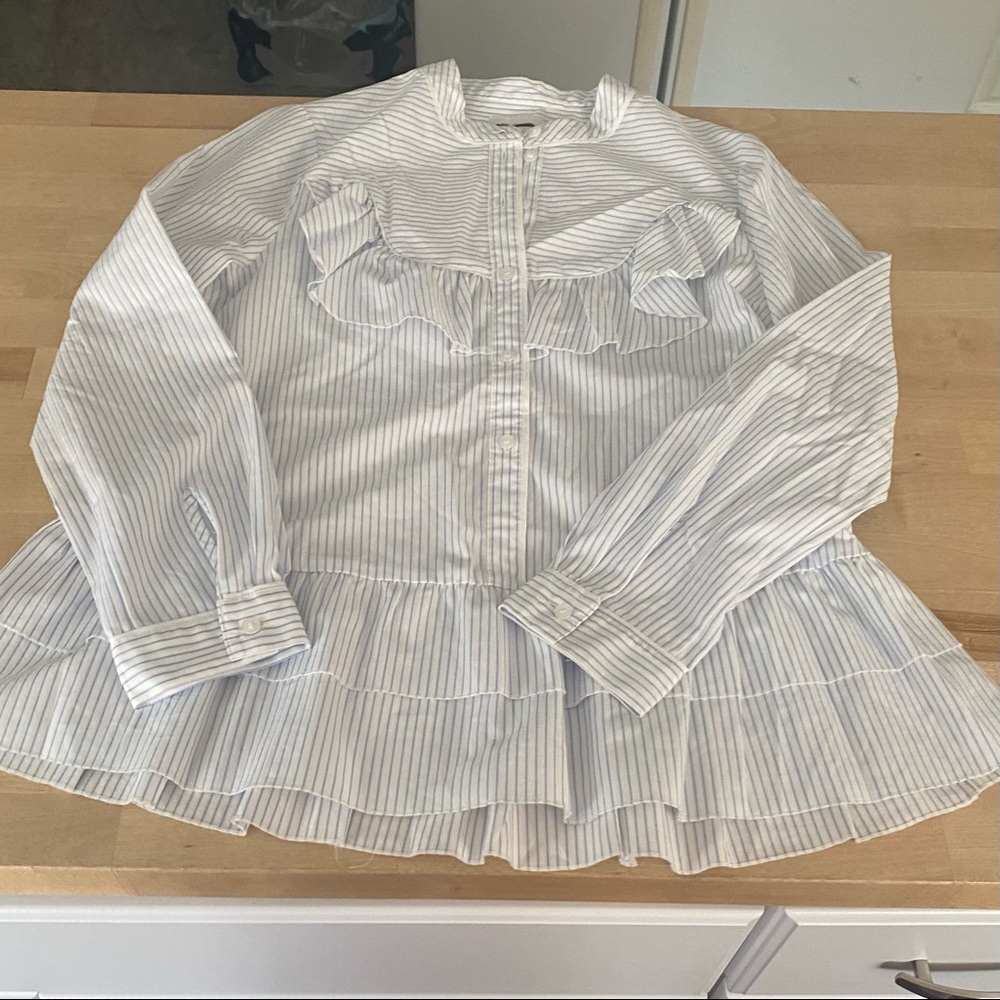 Madewell x Karen Walker Striped Annie Shirt sz XS